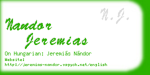 nandor jeremias business card